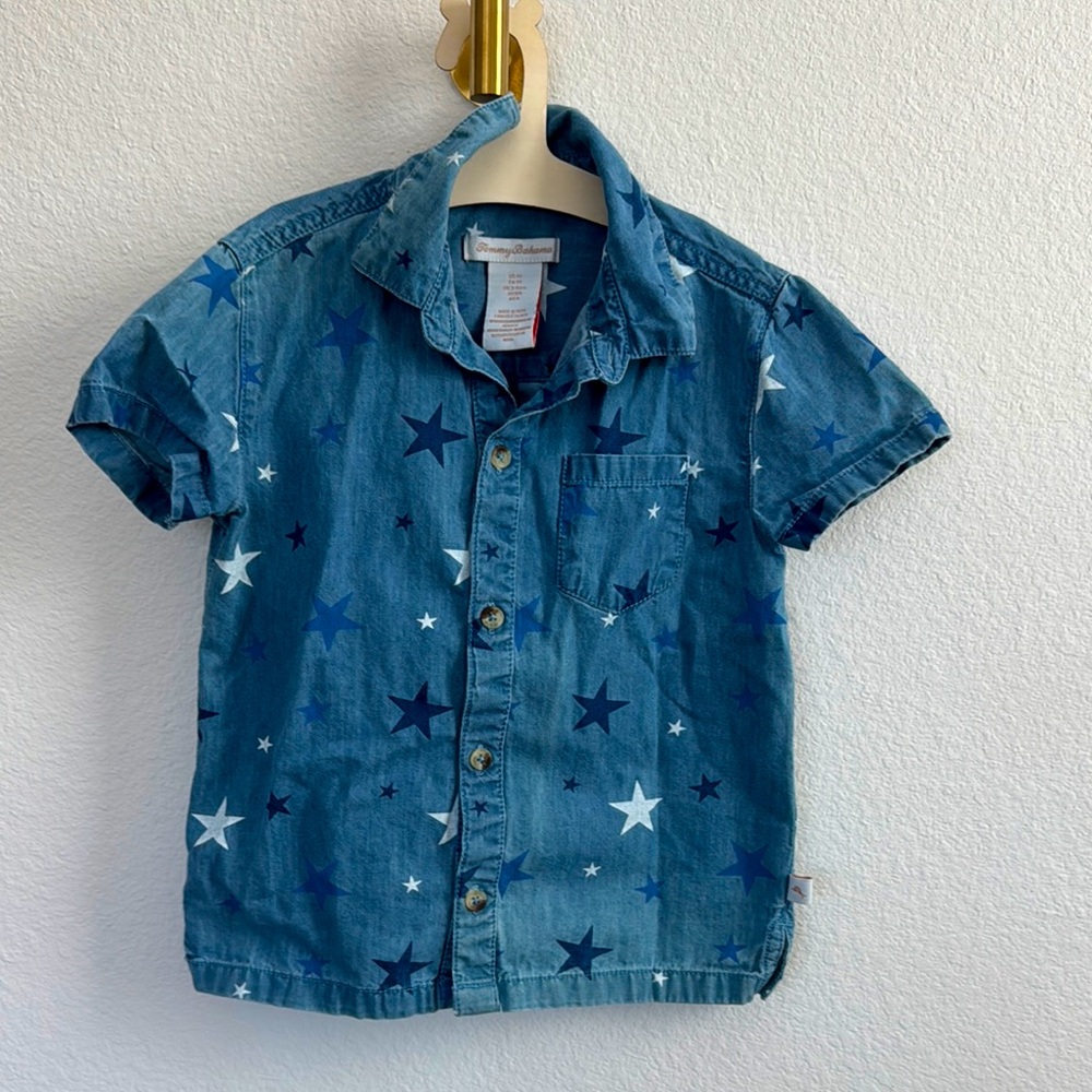 Blue Star Print Kids Shirt